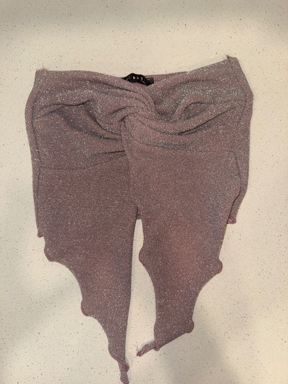 NWOT Metallic Pink Crop Top Sz S